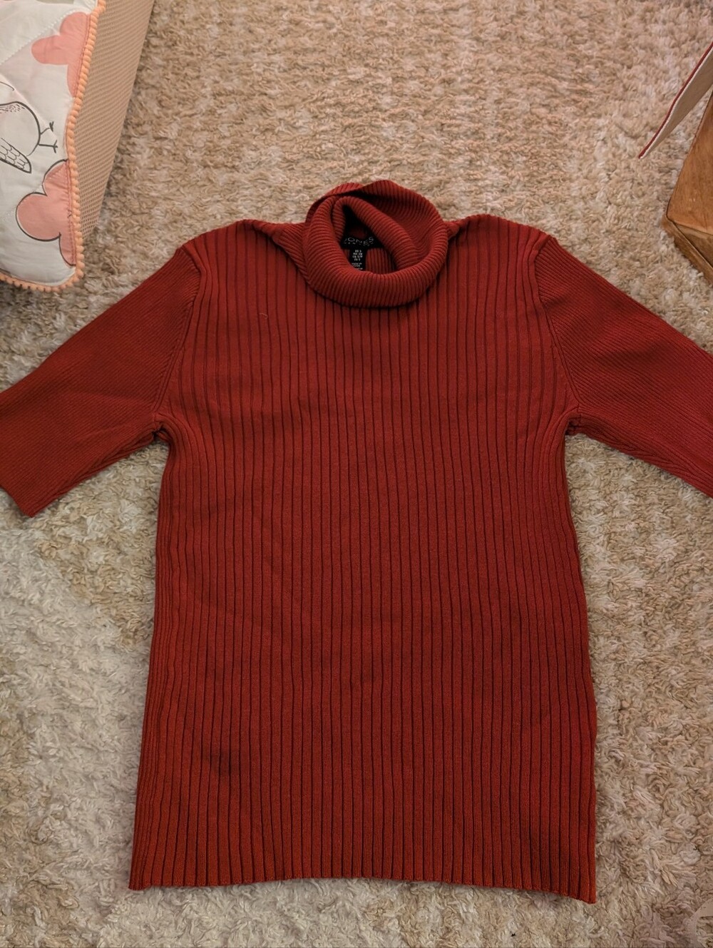 Jones New York Rust Ribbed Turtleneck Sweater
